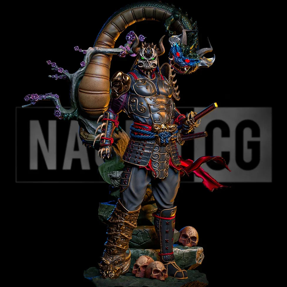 90mm Demonic Multi-Headed Warrior, Resin Model Figure Kit, Fantasy Theme, Unassembled and Unpainted