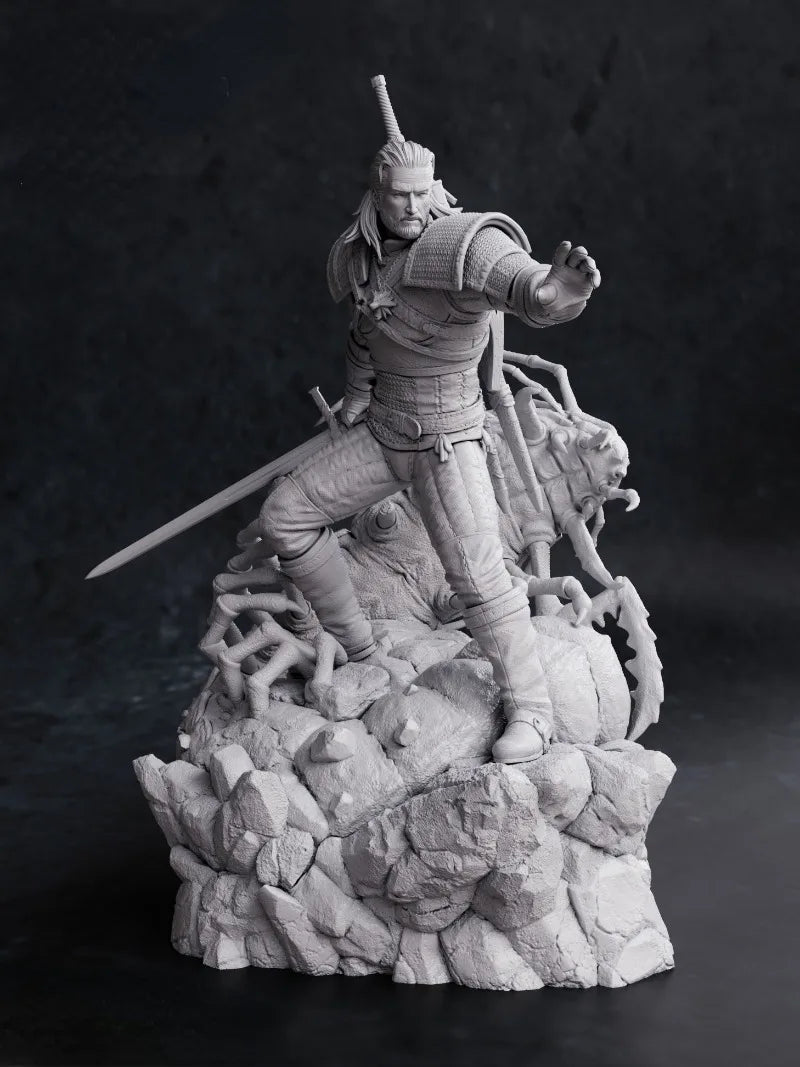 1/24 Monster Hunter Warrior, Resin Model Figure Kit, Fantasy Theme, Unassembled and Unpainted