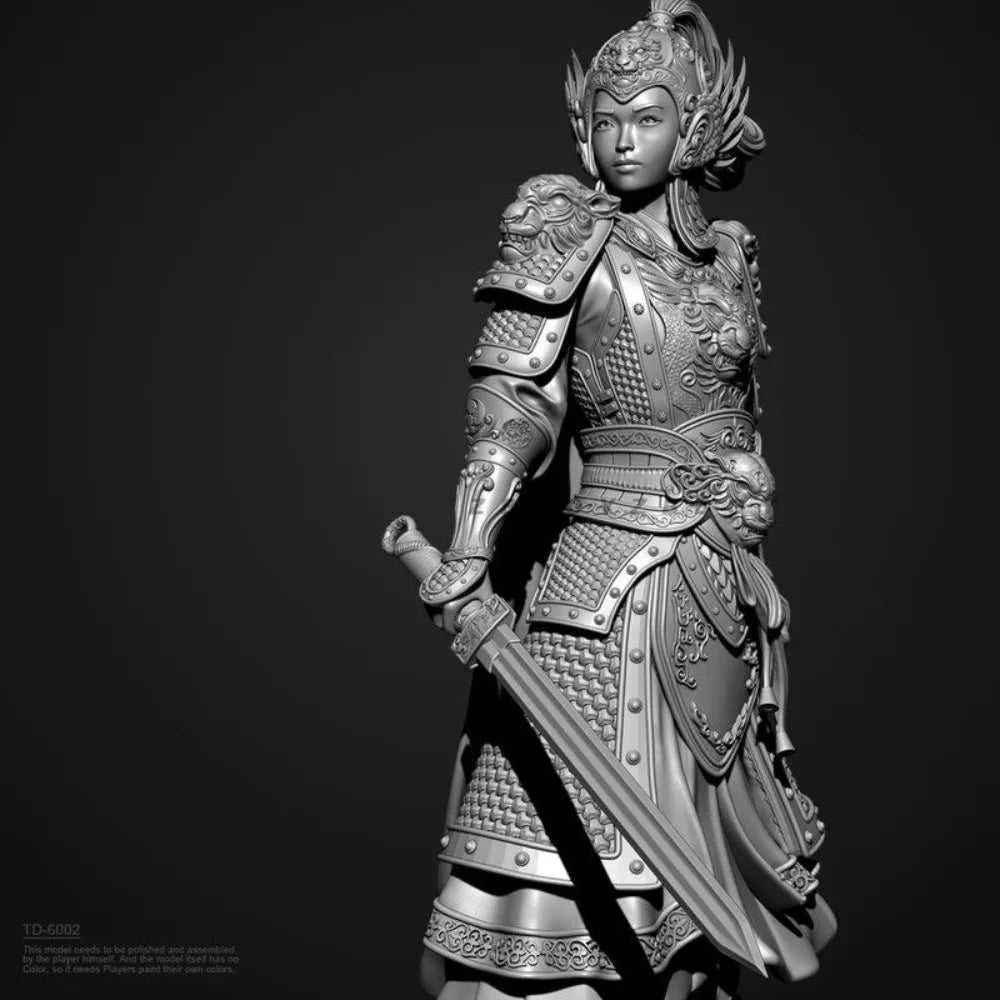 75mm Ancient Female General, Resin Model Figure Kit, Unassembled and Unpainted