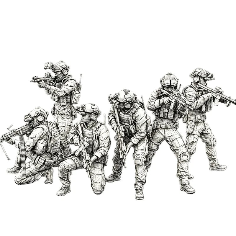 1/35 Modern US Marines Squad, 6 Figures, Resin Model Figure Kit, Unassembled and Unpainted