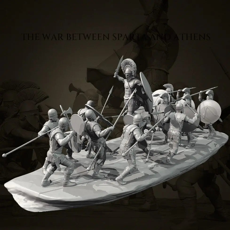 35mm Medieval Fantasy Warriors Battle, 30 Figures, Resin Model Diorama Kit, Unassembled and Unpainted