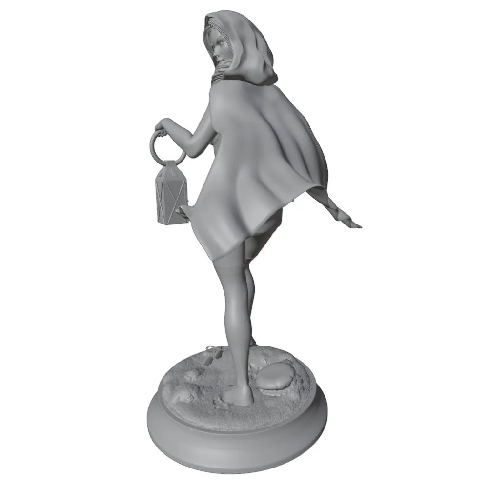 1/24 Pin-up Girl with Lantern, Resin Model Figure Kit, Unassembled and Unpainted