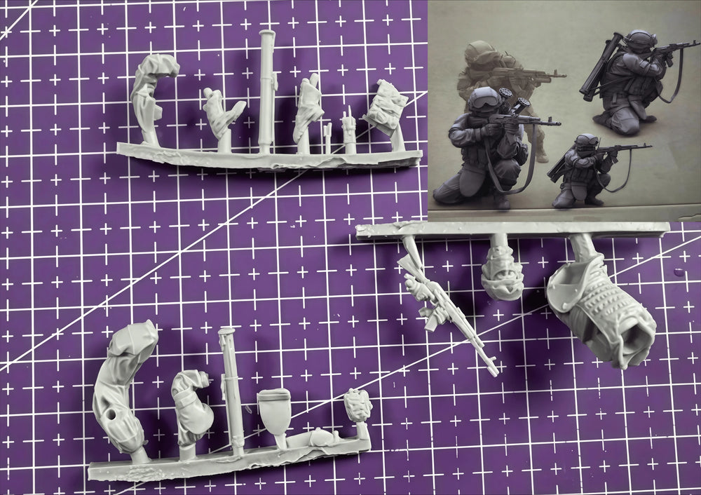 1/35 Modern Tactical Breach Team, 4 Figures, Resin Model Figure Kit, Unassembled and Unpainted