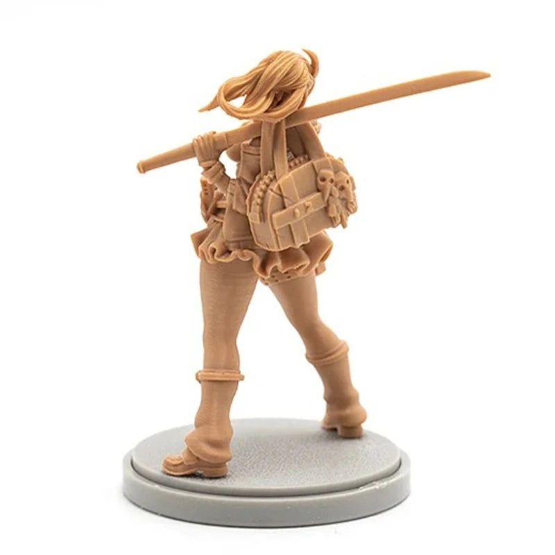 30mm Modern Anime Female Tactical Warrior, Resin Model Figure Kit, Unassembled and Unpainted