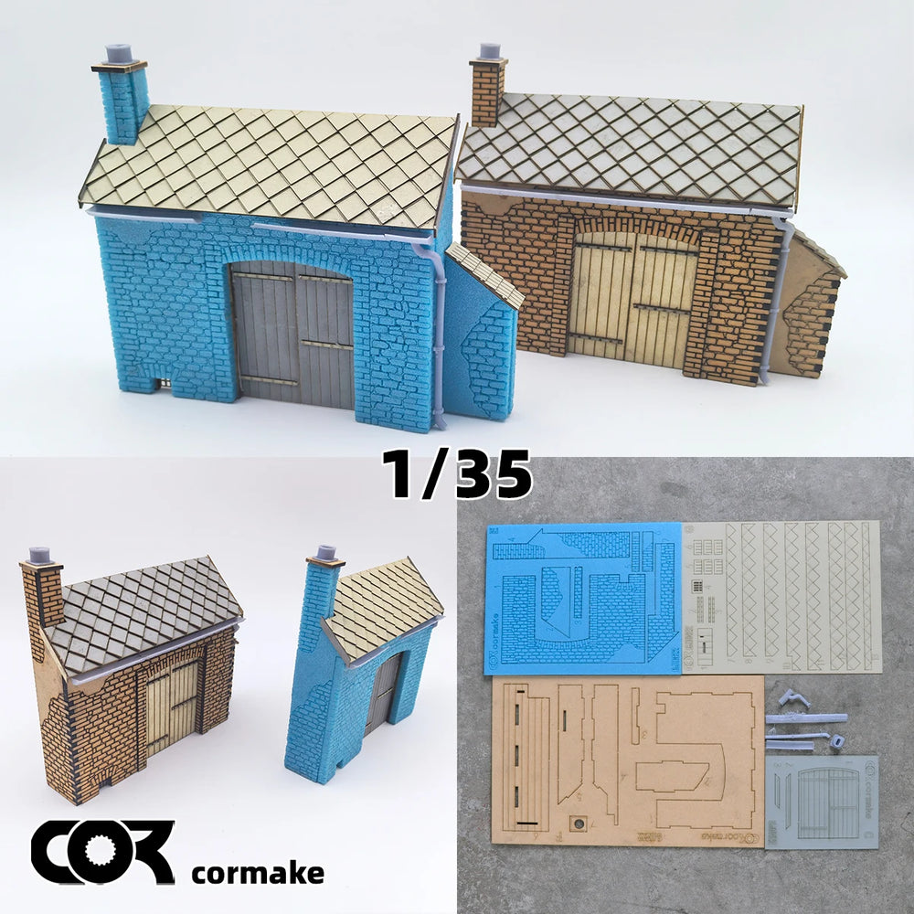 1/35 European Stone-Built House, Resin Model Diorama Kit, Historical Theme, Unassembled and Unpainted
