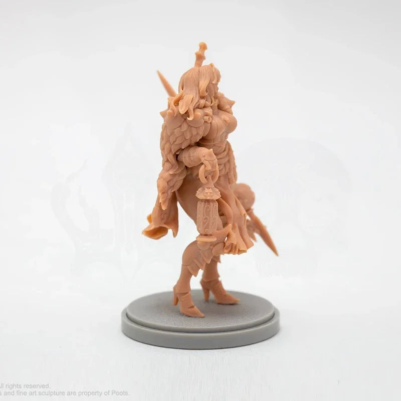 30mm Armored Warrior, Resin Model Figure Kit, Fantasy Theme, Unassembled and Unpainted