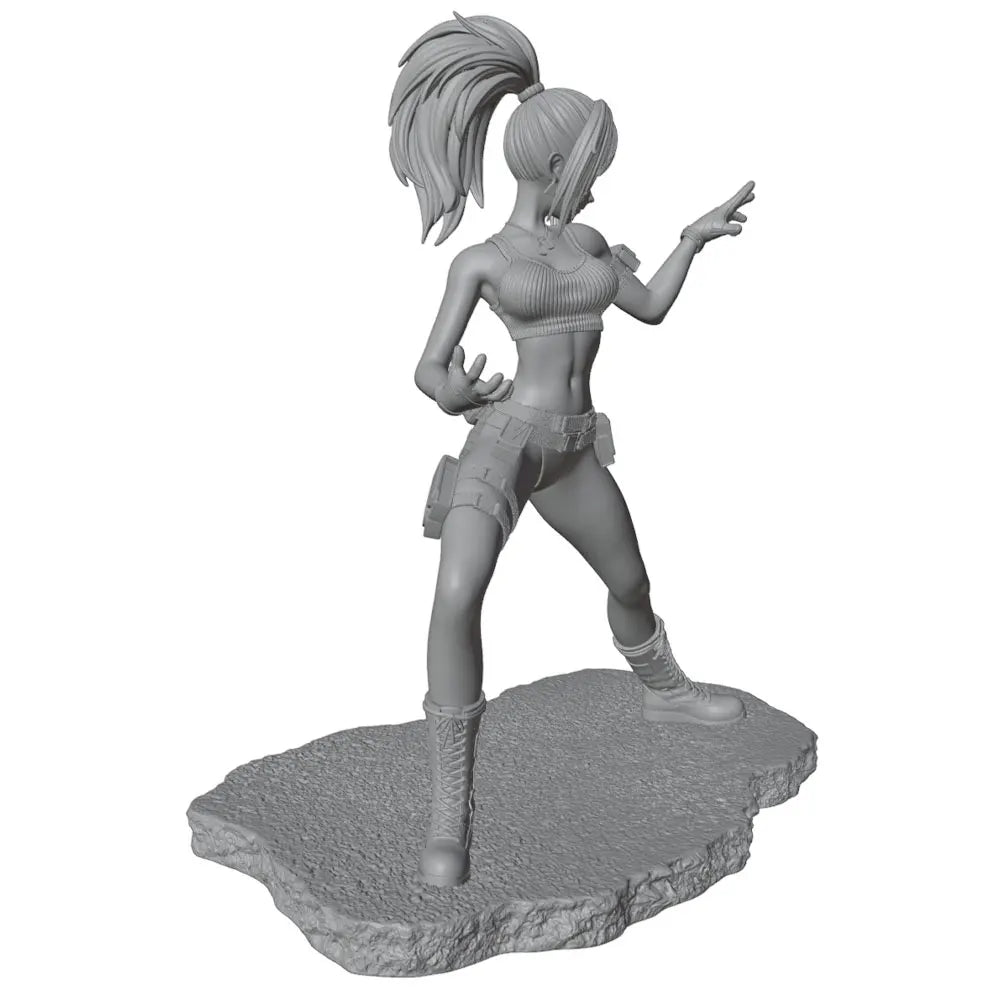 75mm Female Warrior in Wide Combat Stance, Resin Model Figure Kit, Fantasy Theme, Unassembled and Unpainted
