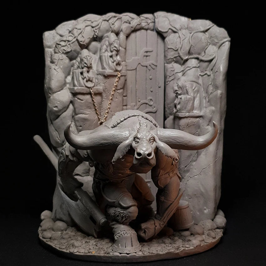 1/24 Minotaur Warrior, Resin Model Figure Kit, Fantasy Theme, Unassembled and Unpainted