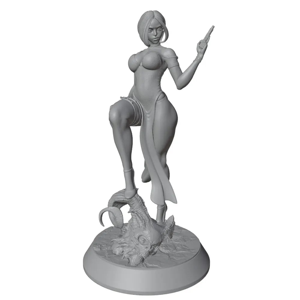 1/24 Female Warrior with Swords, Resin Model Figure Kit, Fantasy Theme, Unassembled and Unpainted