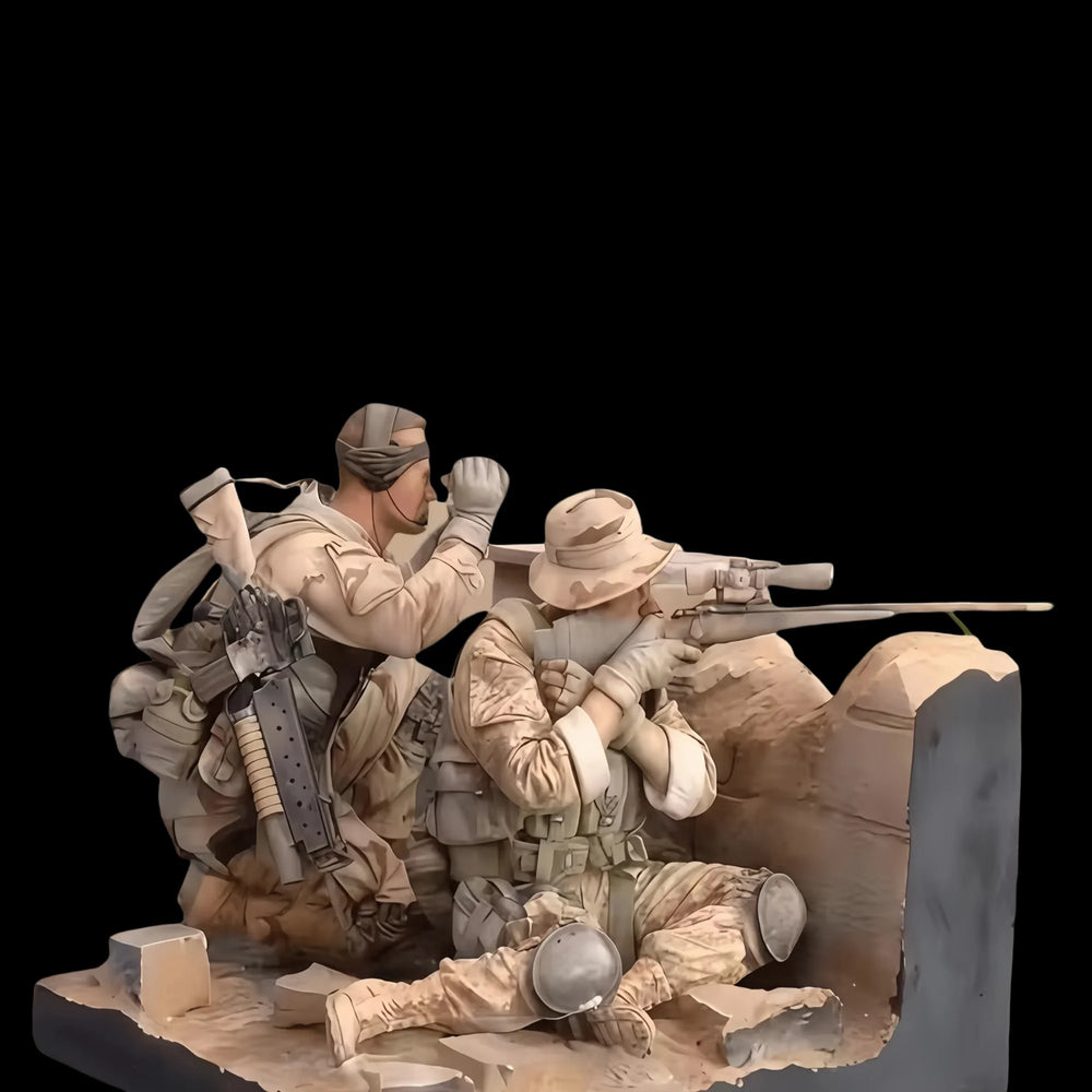1/16 Modern Desert Sniper Team, 4 Figures, Resin Model Diorama Kit, Unassembled and Unpainted