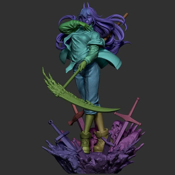 Blood Demon Female with Red Horns, Resin Model Figure Kit, Fantasy Theme, Unassembled and Unpainted
