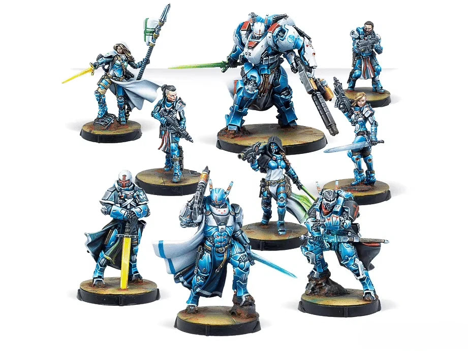 28mm Futuristic Power Armor Squad, 9 Figures, Resin Model Figure Kit, Sci-Fi Theme, Unassembled and Unpainted