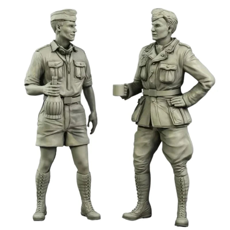 1/35 WWI British Tropical Infantry with Puttees, 2 Figures, Resin Model Figure Kit, Unassembled and Unpainted