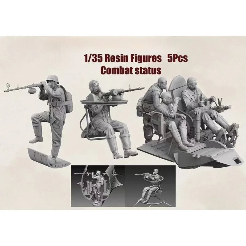 1/35 Modern Tactical Squad in Combat Assault, 5 Figures, Resin Model Figure Kit, Unassembled and Unpainted