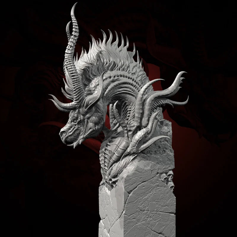 100mm Dragon, Resin Model Bust Kit, Fantasy Theme, Unassembled and Unpainted