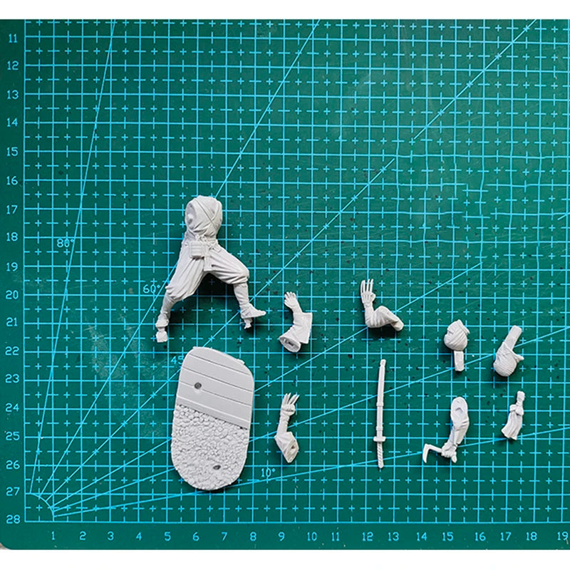 1/32 Martial Artist Swordsman, Resin Model Figure Kit, Anime Theme, Unassembled and Unpainted