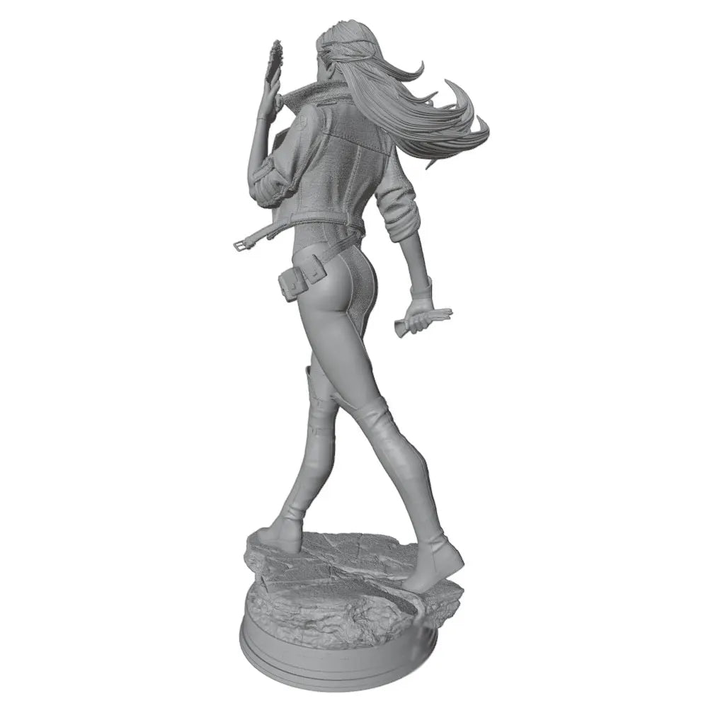 1/24 Female Archer Mid-Jump with Bow, Resin Model Figure Kit, Unassembled and Unpainted