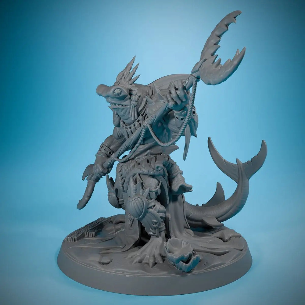 Shark King Demon, Resin Model Figure Kit, Fantasy Theme, Unassembled and Unpainted