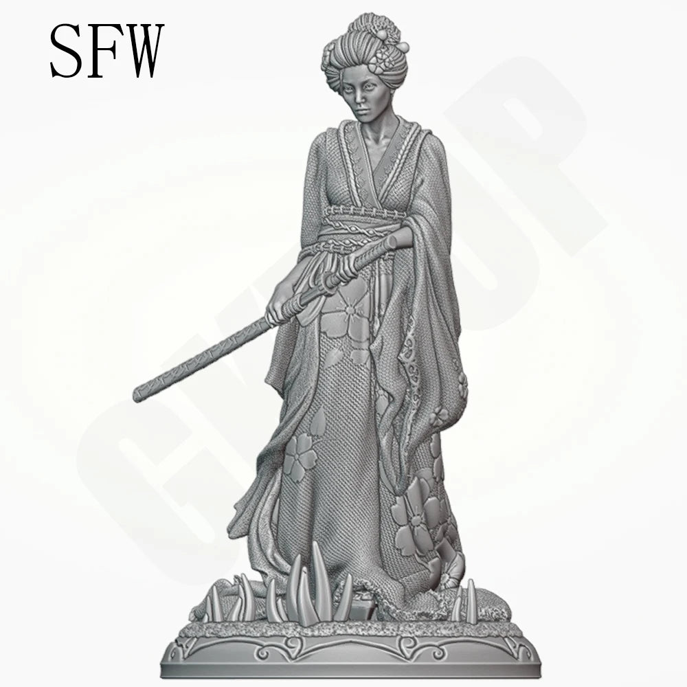 1/24 Yuki Onna Warrior, Resin Model Figure Kit, Fantasy Theme, Unassembled and Unpainted