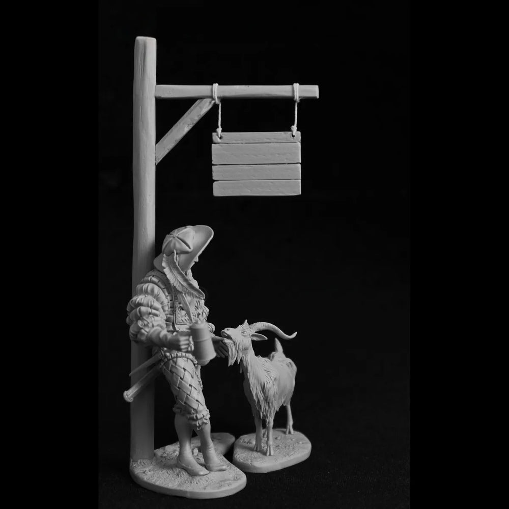 75mm Mercenary Battle, Resin Model Diorama Kit, Fantasy Theme, Unassembled and Unpainted
