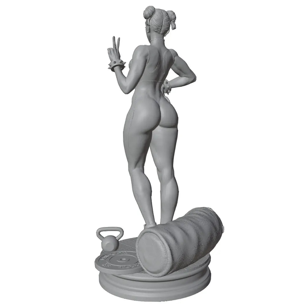 75mm Vintage Female with Peace Sign, Resin Model Figure Kit, Unassembled and Unpainted