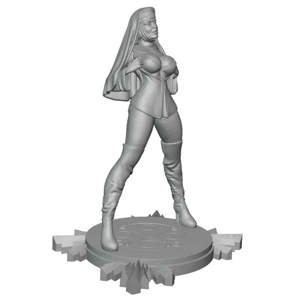 75mm Adult Female with Cloak, Resin Model Figure Kit, Unassembled and Unpainted