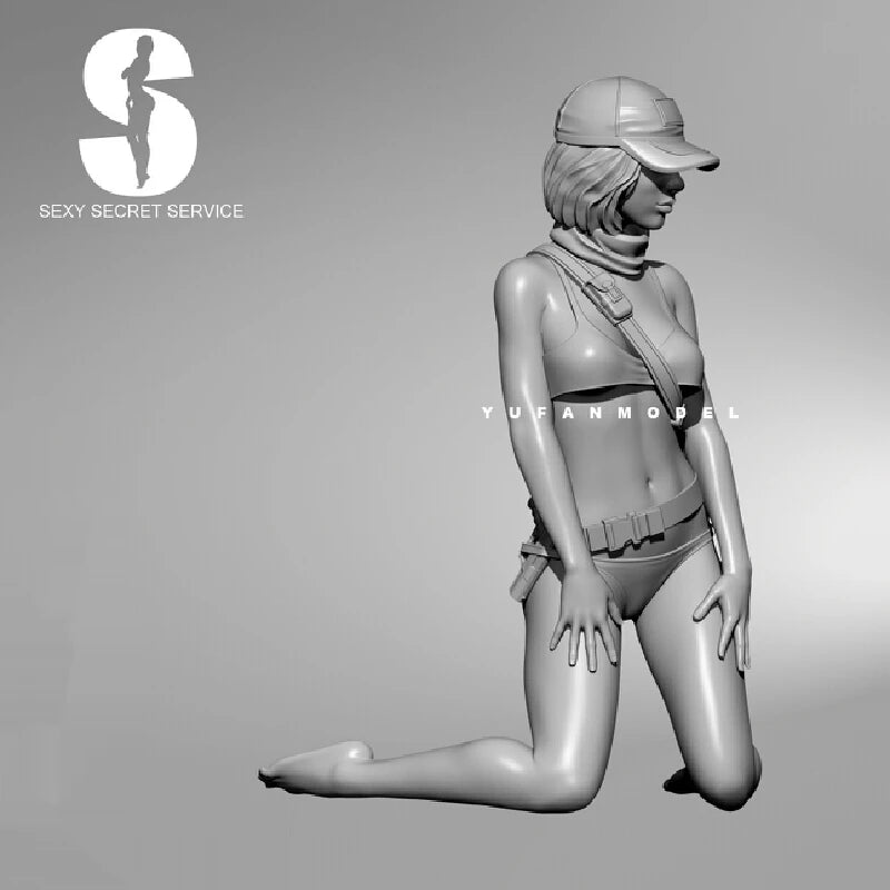 75mm Modern Secret Service Agent in Tactical Helmet, Resin Model Figure Kit, Unassembled and Unpainted