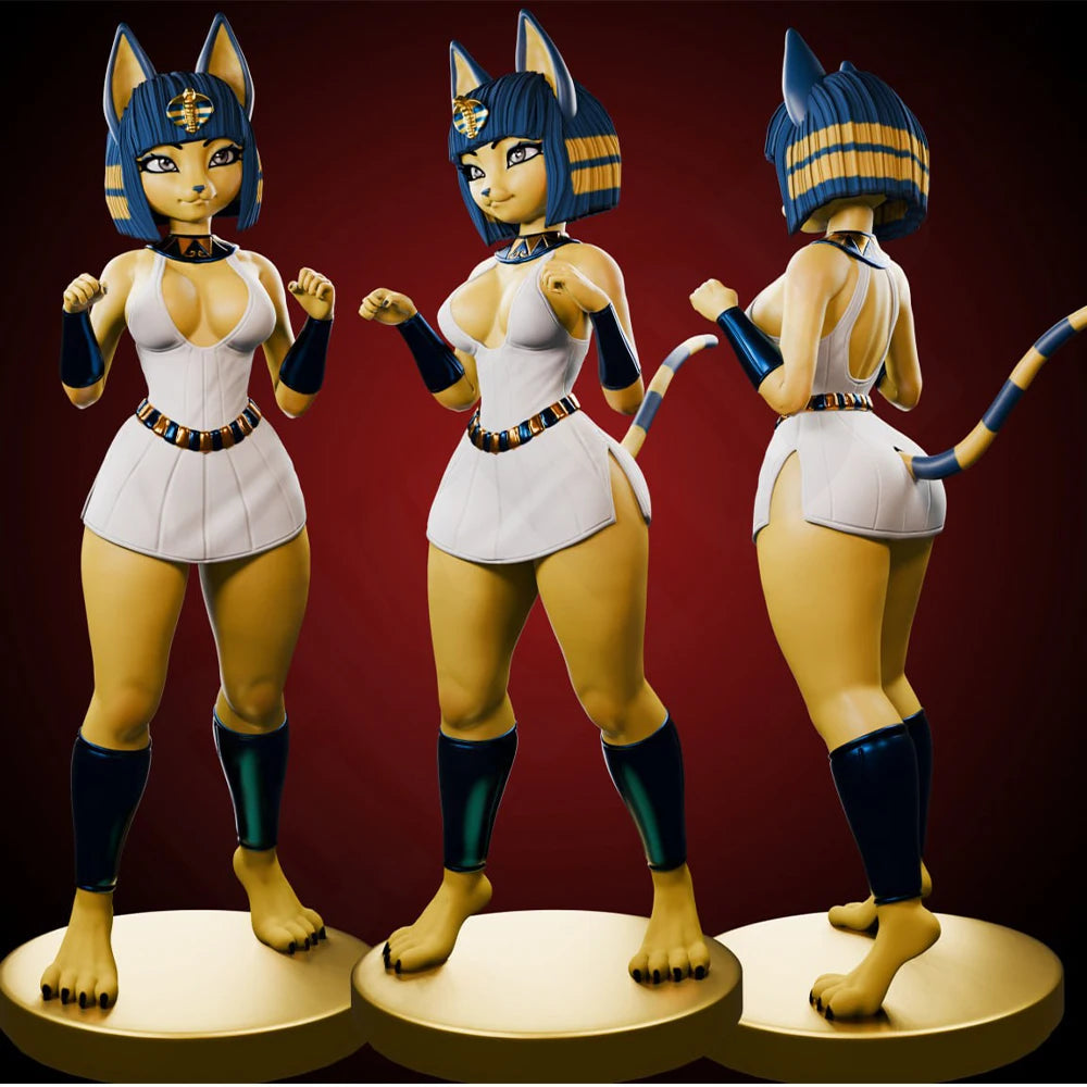 1/24 Egyptian Cat Girl, 5 Figures, Resin Model Figure Kit, Anime Theme, Unassembled and Unpainted
