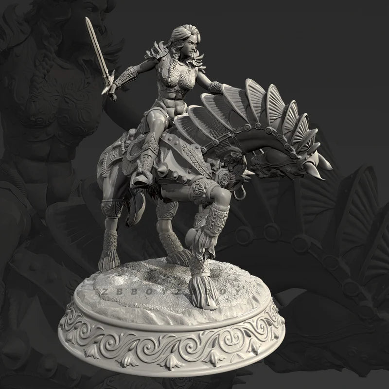 50mm Medieval Fantasy Holy Female Knight, Resin Model Figure Kit, Unassembled and Unpainted