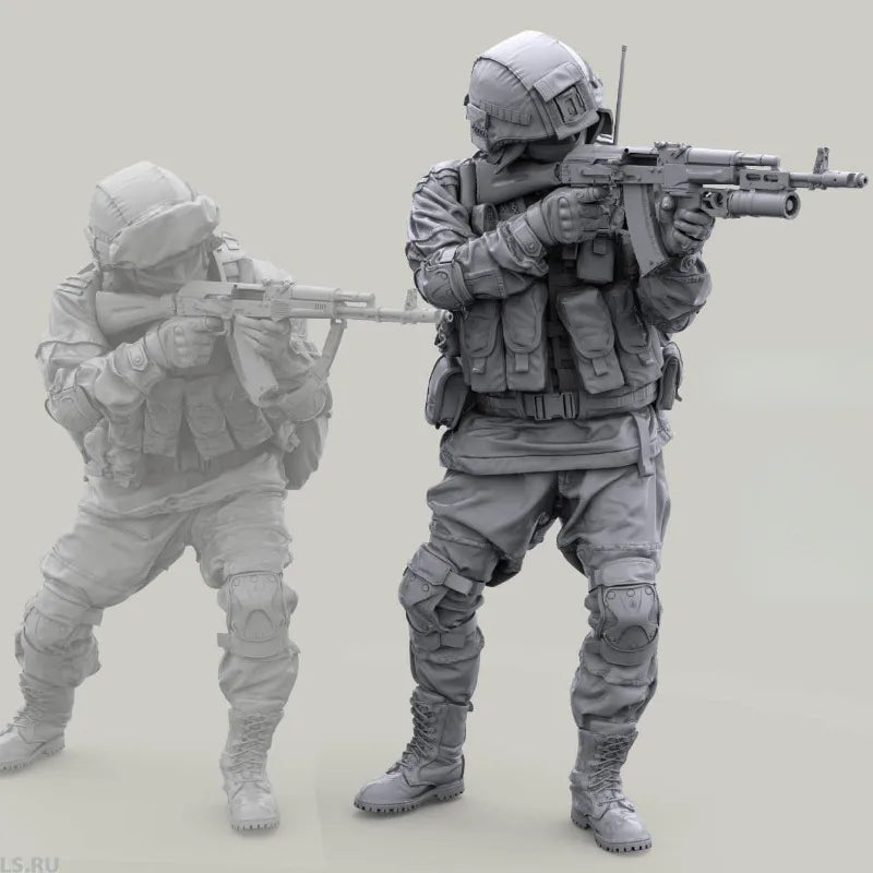 1/35 Modern Russian Soldier in Tactical Body Armor, Resin Model Figure Kit, Unassembled and Unpainted