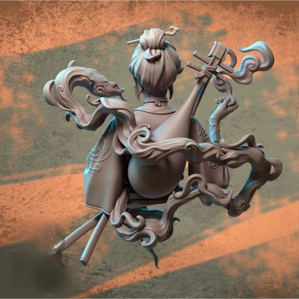 1/10 Dark Fantasy Demon Sorceress, Resin Model Bust Kit, Fantasy Theme, Unassembled and Unpainted