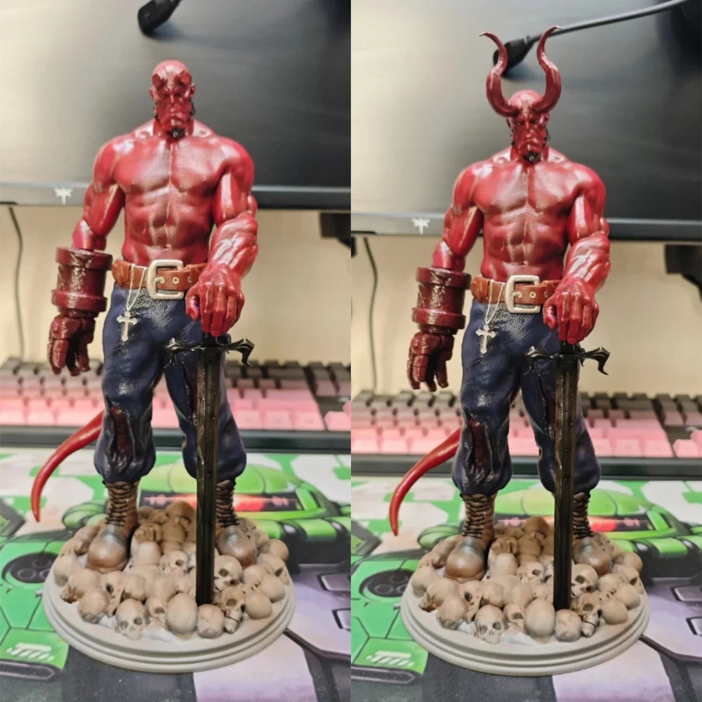 Red Demon Warrior, Resin Model Figure Kit, Fantasy Theme, Unassembled and Unpainted
