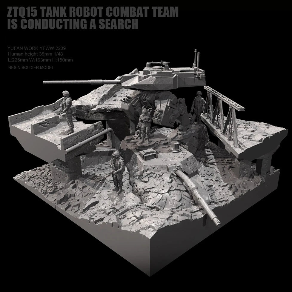 38mm Modern Tank Combat, 8 Figures, Resin Model Diorama Kit, Unassembled and Unpainted