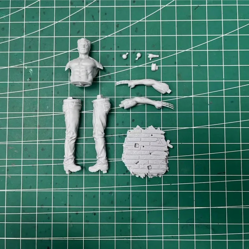 1/24 Winged Warrior in Blue Armor, Resin Model Figure Kit, Fantasy Theme, Unassembled and Unpainted