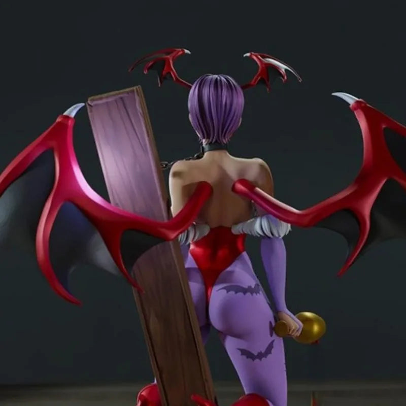 1/24 Purple Demon Sorceress with Red Wings, Resin Model Figure Kit, Fantasy Theme, Unassembled and Unpainted