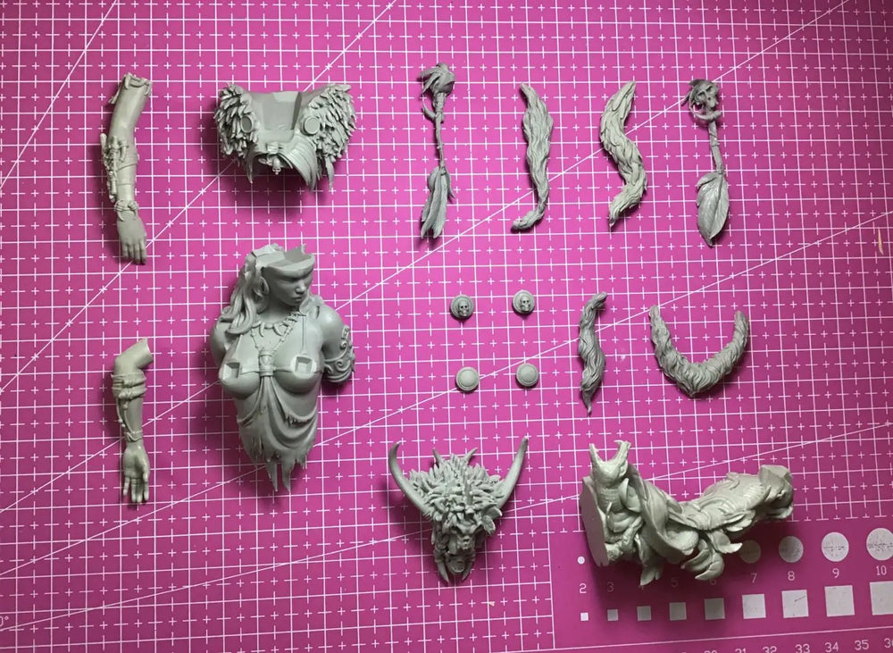 1/9 Female Sorceress, Resin Model Bust Kit, Fantasy Theme, Unassembled and Unpainted