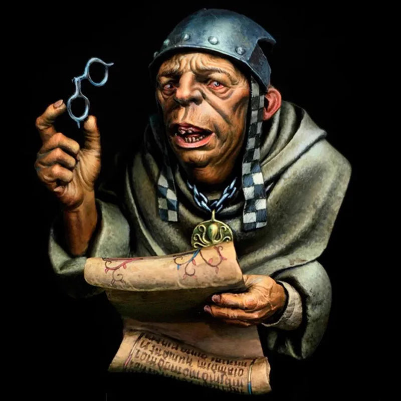 1/12 WWI Soldier Caricature with Tattoos, Resin Model Bust Kit, Unassembled and Unpainted