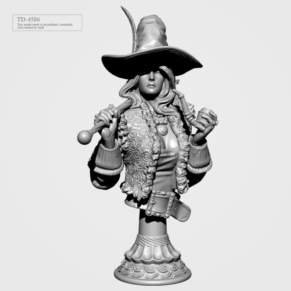55mm Witches, 4 Figures, Resin Model Bust Kit, Fantasy Theme, Unassembled and Unpainted
