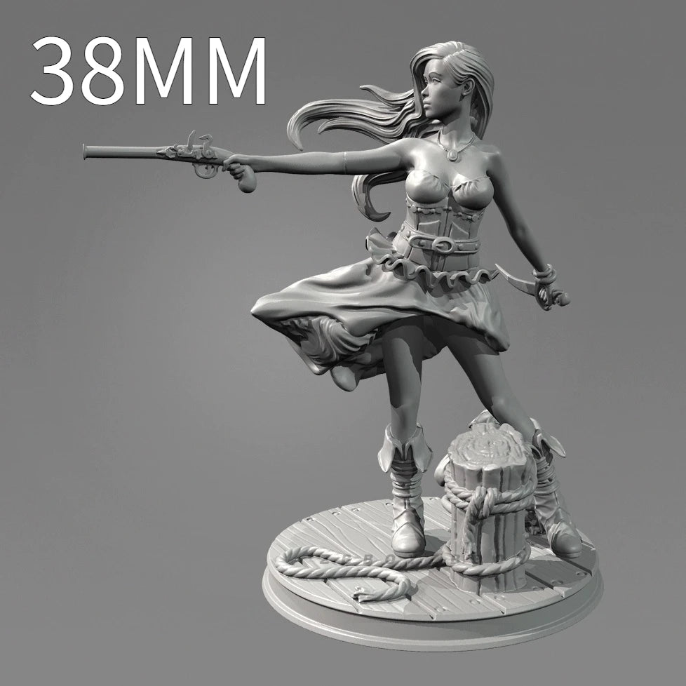 75mm Colonial Caribbean Pirate Warrior, Resin Model Figure Kit, Historical Theme, Unassembled and Unpainted