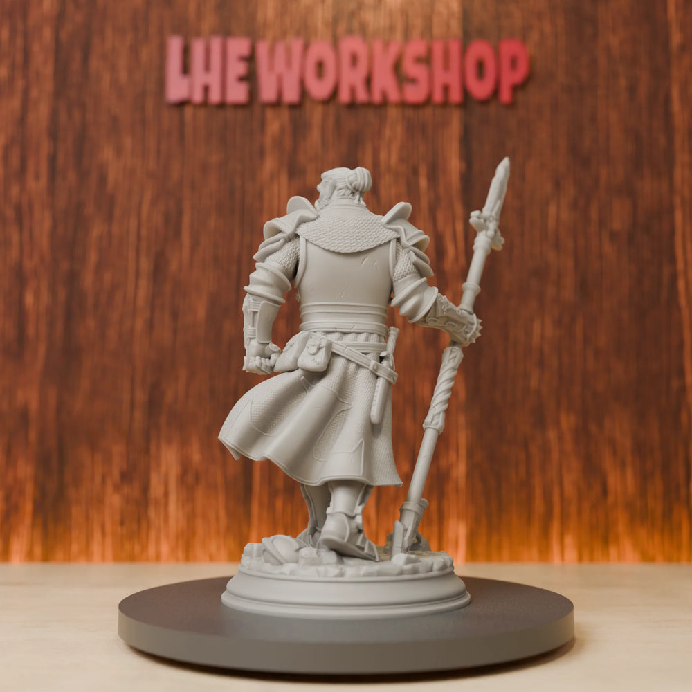 Orc Spear Paladin, Resin Model Figure Kit, Fantasy Theme, Unassembled and Unpainted