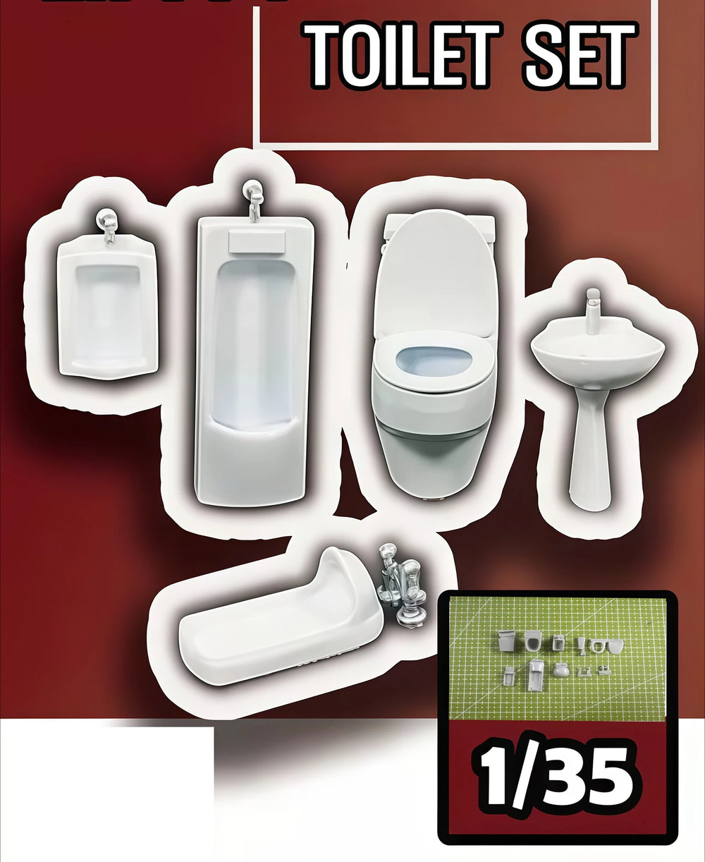 1/35 WWII Sanitary Fixtures, Resin Model Accessory Kit, Unpainted