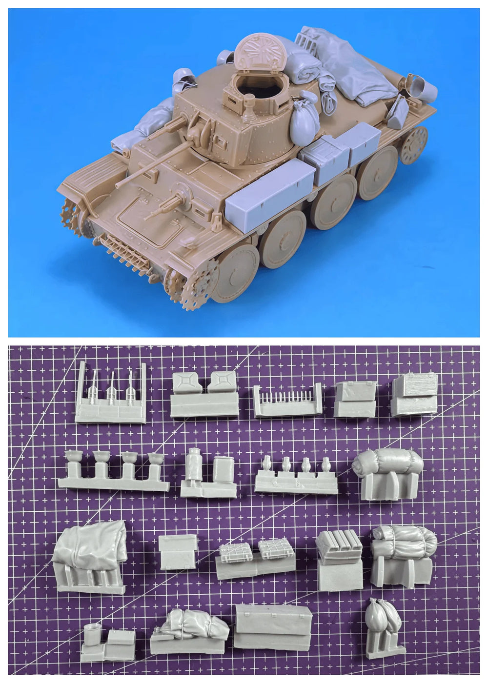 1/35 WWII German Pz. Kpfw. 38(t), Resin Model Vehicle Kit, Unassembled and Unpainted
