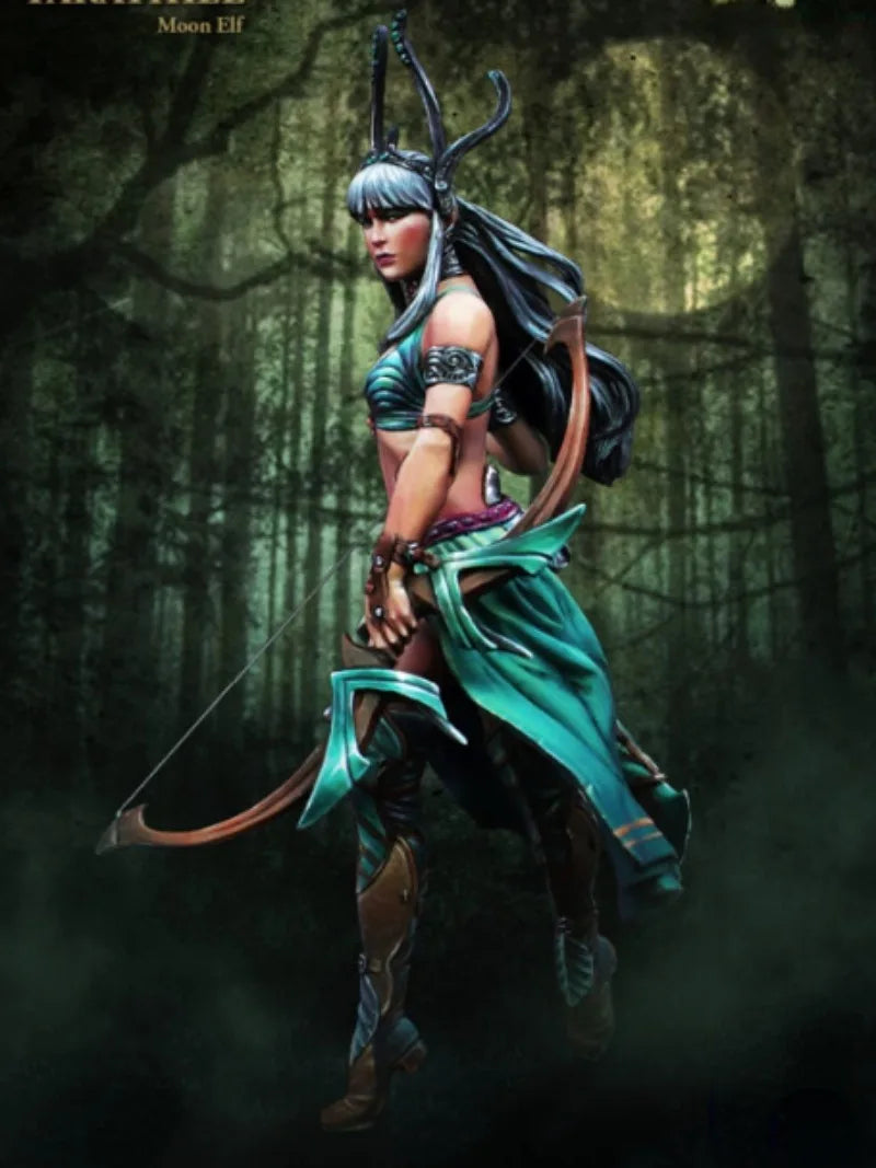 1/24 Moon Elf Warrior with Crossbow, Resin Model Figure Kit, Fantasy Theme, Unassembled and Unpainted