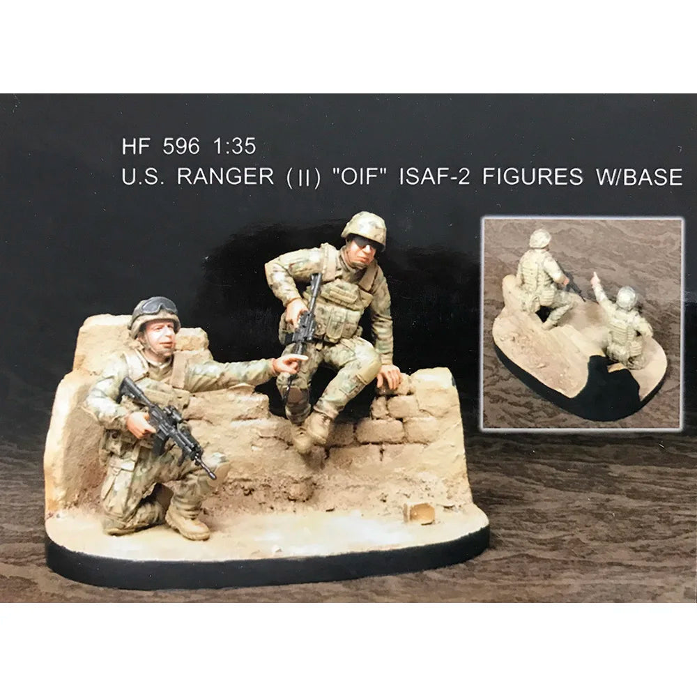 1/35 Modern U.S. Rangers Desert Combat, 2 Figures, Resin Model Figure Kit, Unassembled and Unpainted