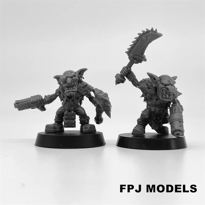 28mm Goblin Berserkers, 14 Figures, Resin Model Figure Kit, Fantasy Theme, Unassembled and Unpainted