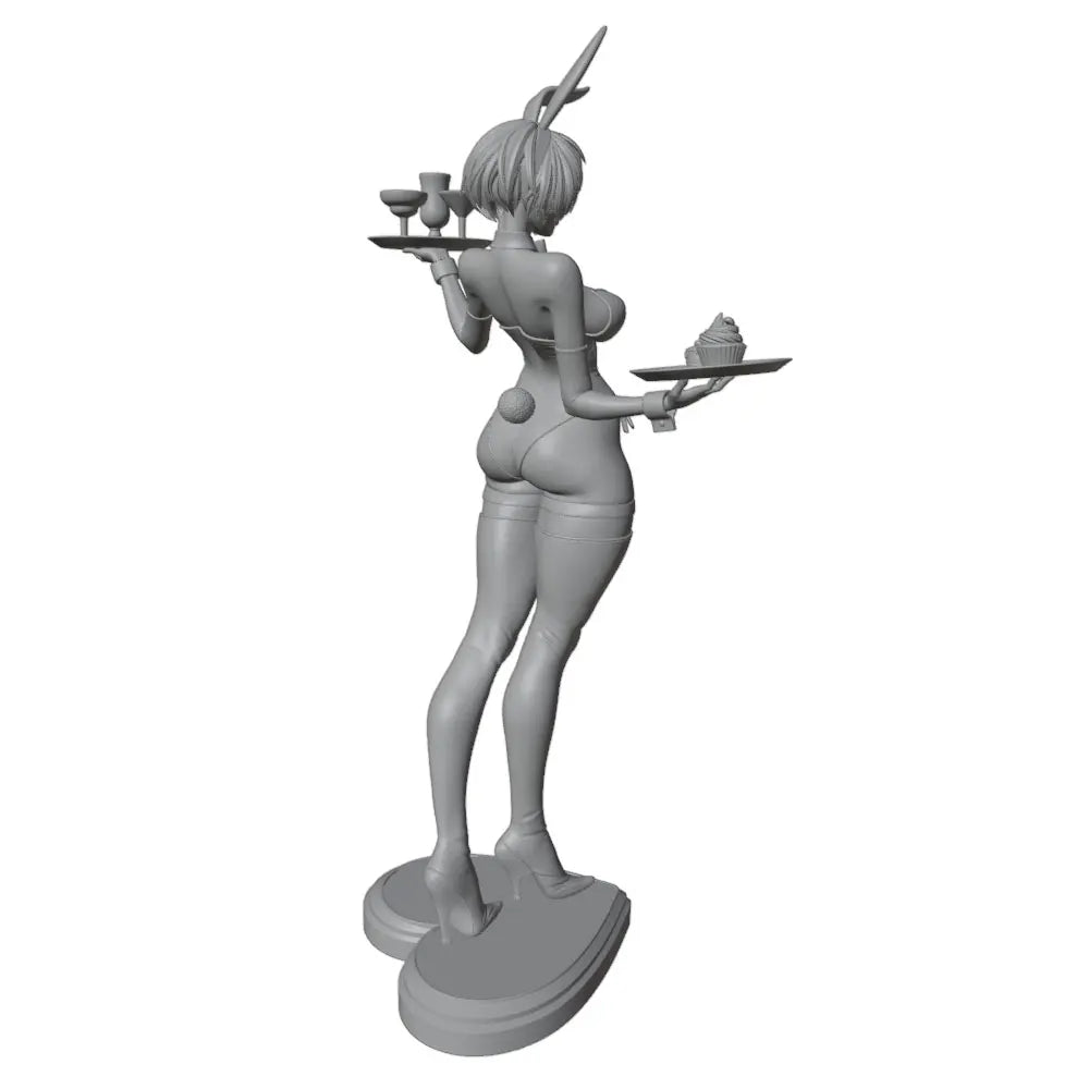 1/24 Bunny Waitress with Serving Trays, Resin Model Figure Kit, Anime Theme, Unassembled and Unpainted