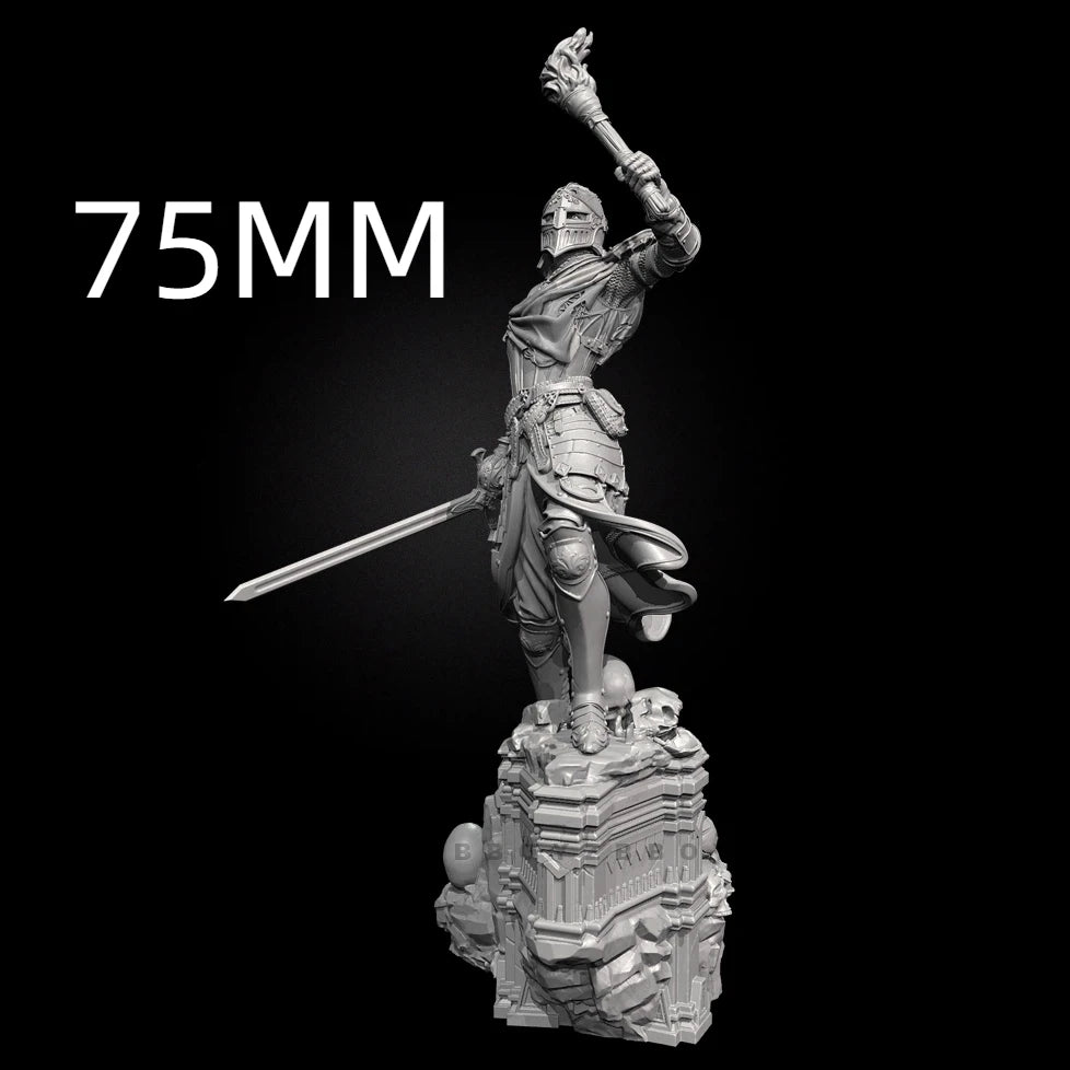 75mm Medieval Female Knight Commander, Resin Model Figure Kit, Unassembled and Unpainted