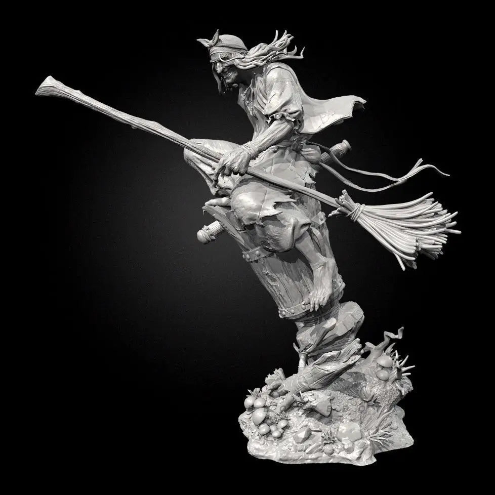 95mm Baba Yaga Witch, Resin Model Figure Kit, Mythology Theme, Unassembled and Unpainted