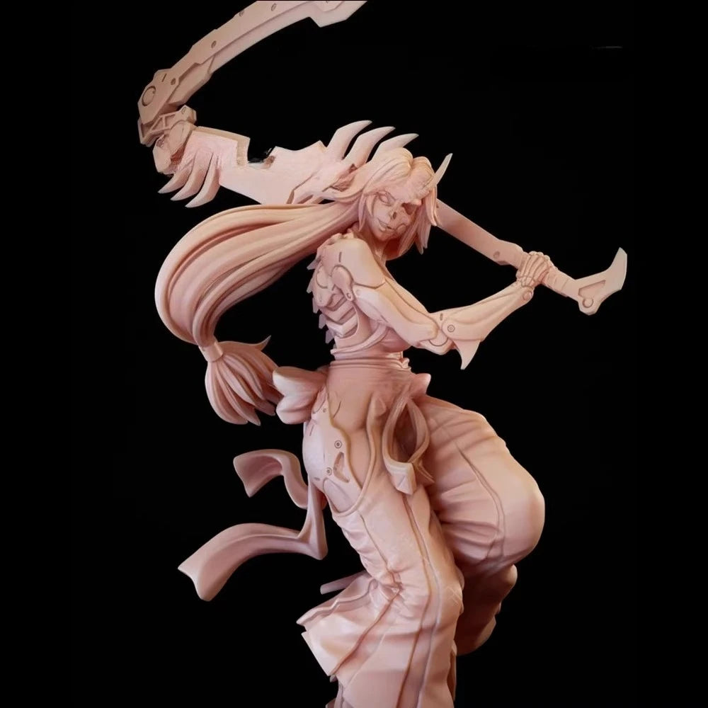 75mm Sorceress with Ornate Hair and Winged Cloak, Resin Model Figure Kit, Fantasy Theme, Unassembled and Unpainted
