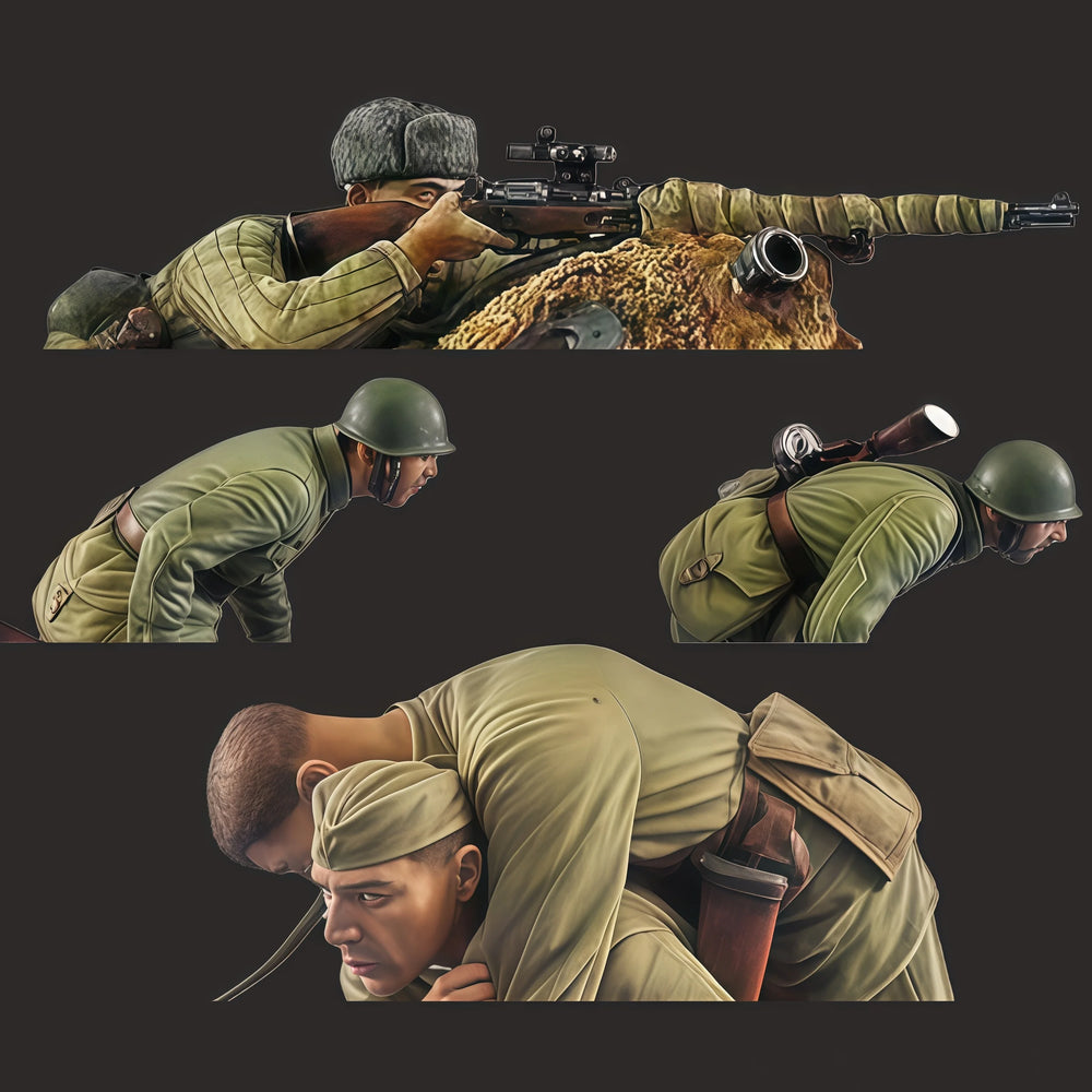 1/35 WWI Soldiers in Combat Poses, 6 Figures, Resin Model Figure Kit, Unassembled and Unpainted